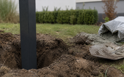 Zaunpfosten einbetonieren