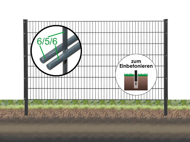 doppelstabmattenzaun 6/5/6